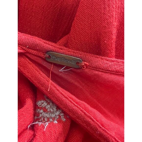 Free People Sweet Tennessee Boho Embroidered Red Festival Dress - Picture 10 of 12